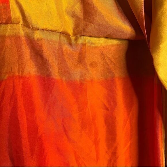 NEW Partow colorblock printed silk wrap tie midi kaftan dress size 6 - Picture 12 of 14